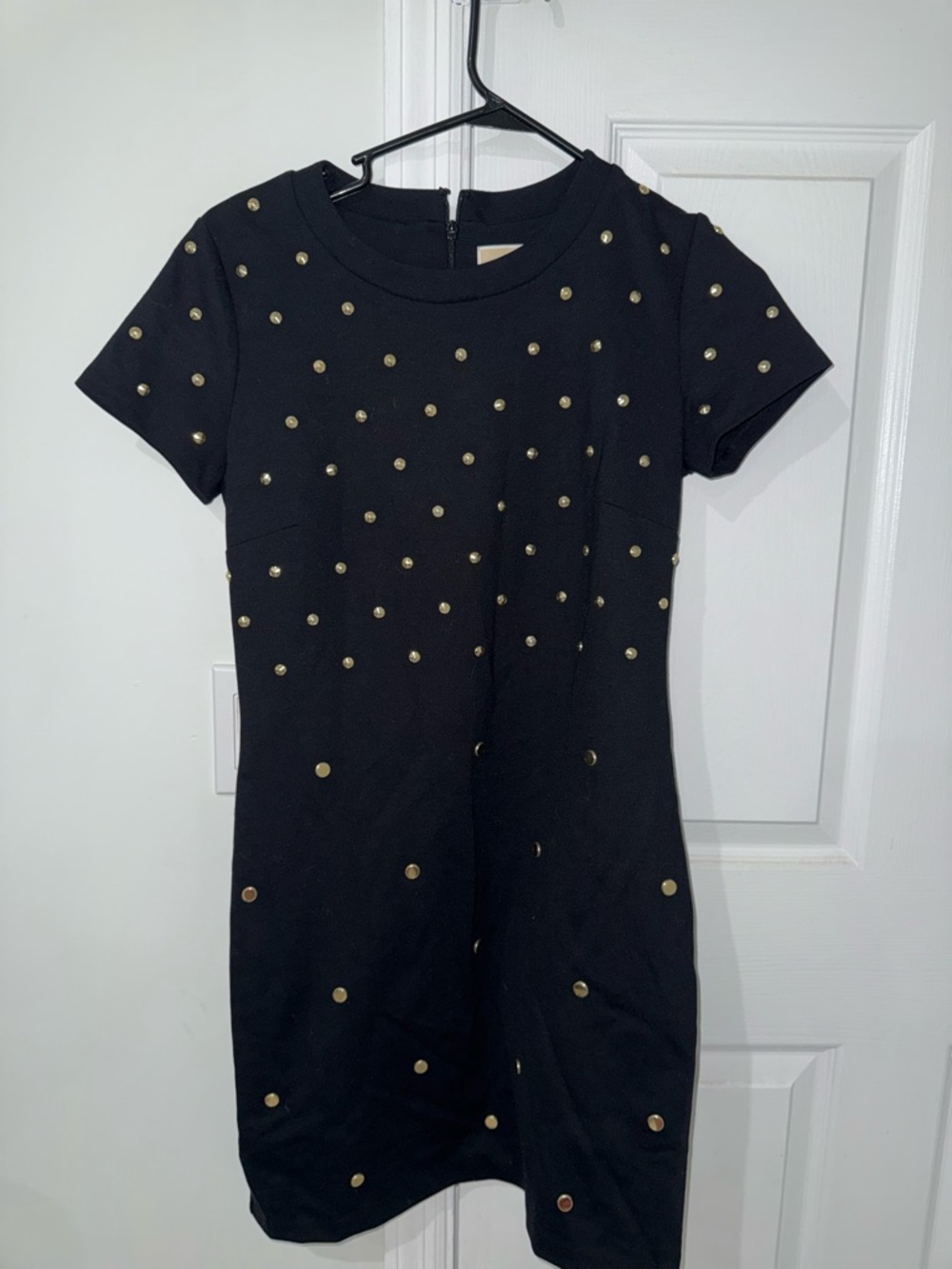 Michael Kors Black Short Sleeve Studded Dress - Gold Accents